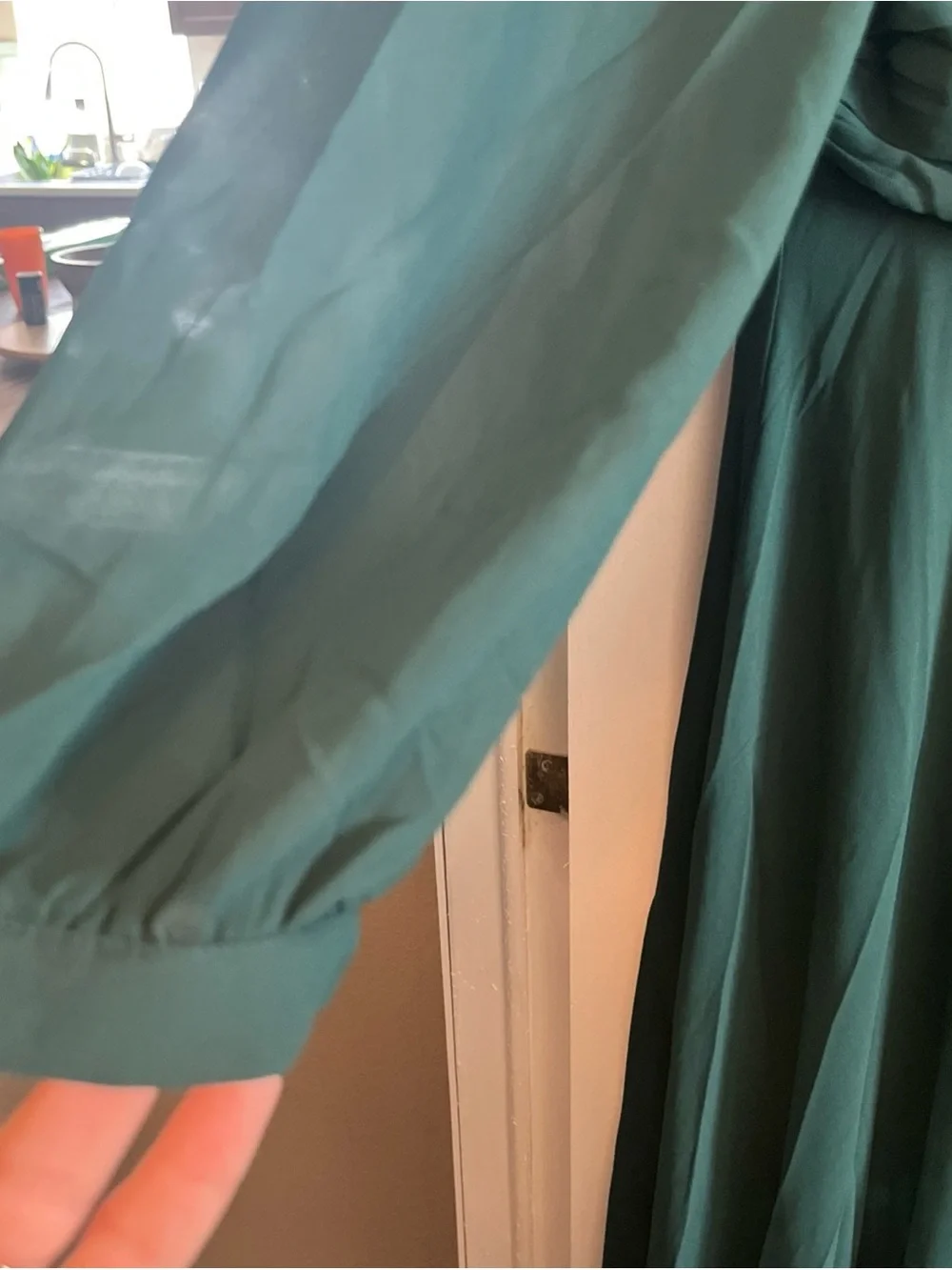 Lulu's Teal Green Long Sleeve V-Neck Maxi Dress